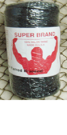 426 Feet Tarred Twine 36 Bank Line-Black Nylon String 2mm Black