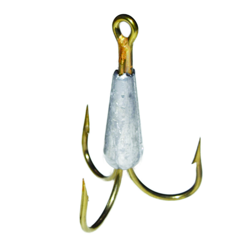 Mustad weighted treble hook, 6.5 oz