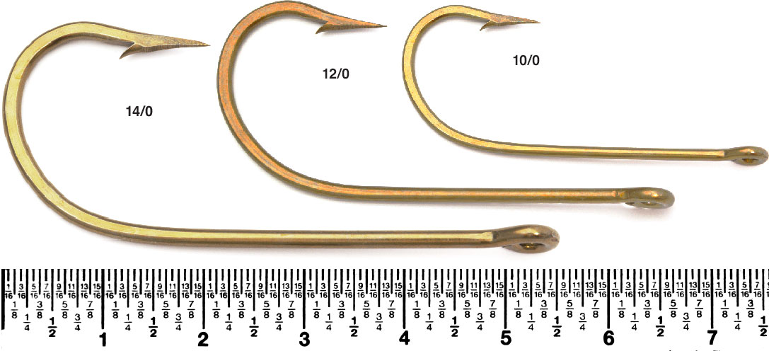 Alligator Hook Sizes Illustration