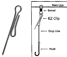 EZ Clip Trotline with Clips/Catfish Fishing Trot Line/Setline